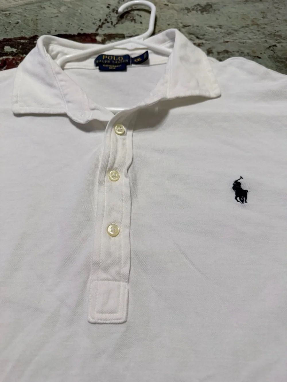 Ralph Lauren White Long-Sleeve Polo with Embroidered Pony